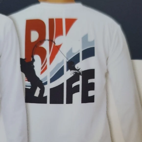Reel Life Long Sleeve Shirt - White, Red, Blue - Picture 6 of 8
